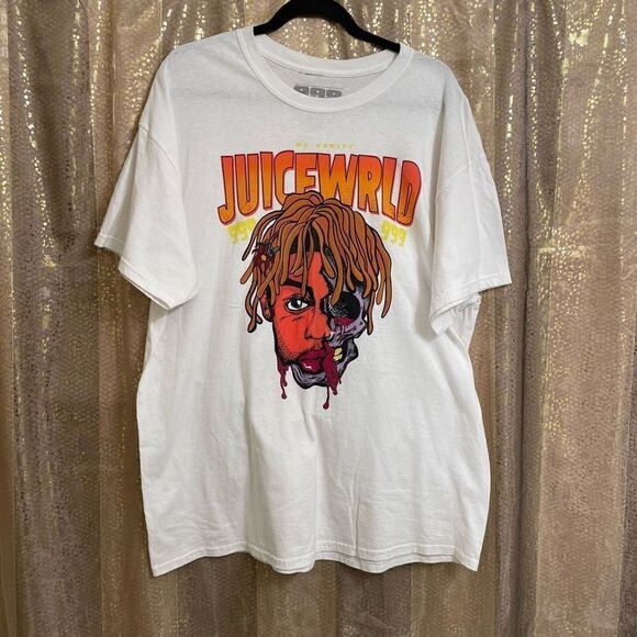 999 Juice World White Abstract Graphic Short Sleeve XL EUC - Picture 1 of 4